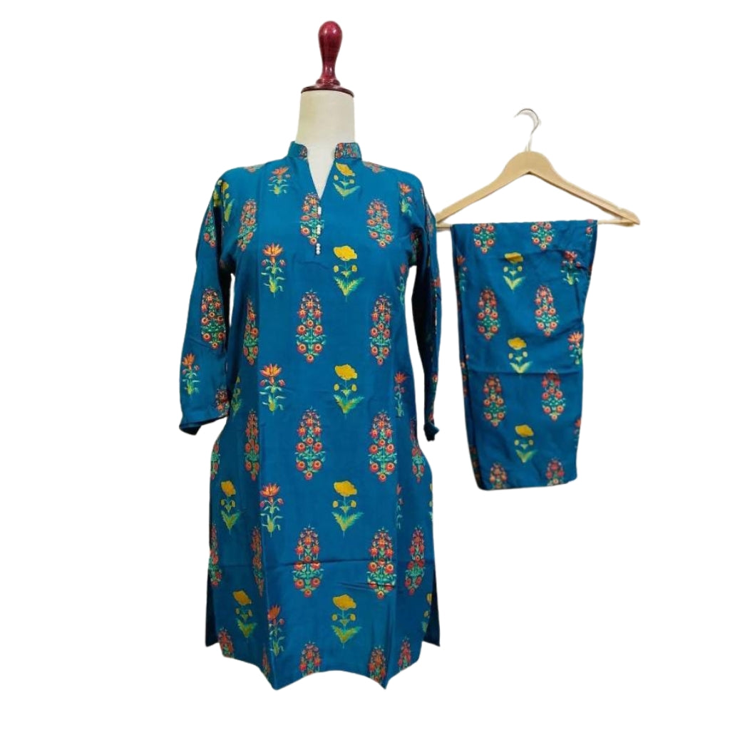 Arabic Lawn Suit, Flower 3D Design & Floral Print, for Women