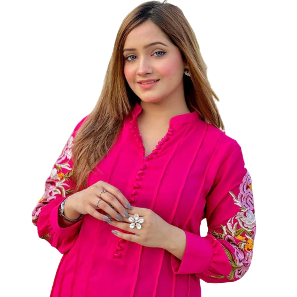 Hoor Embroidered 2Pcs Linen Suit, Elegant & Stylish Wear, for Women
