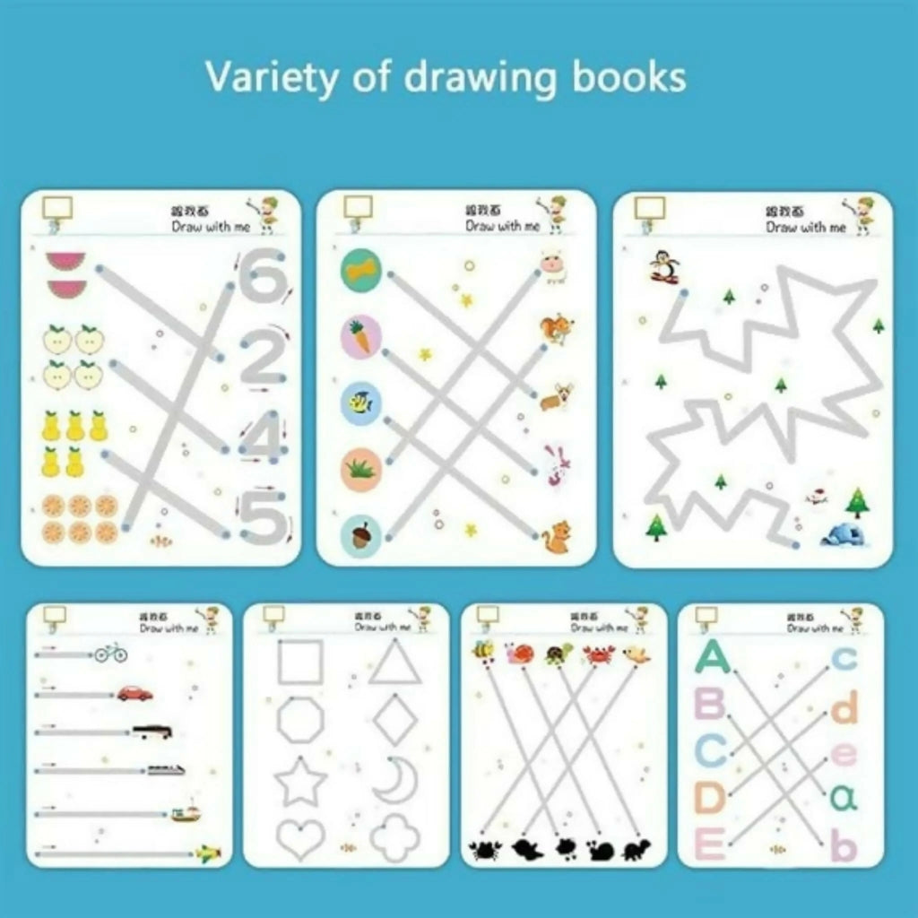 Erasable Tracing Book, Reusable Pages & Dot-to-Dot Adventures. for Kid's