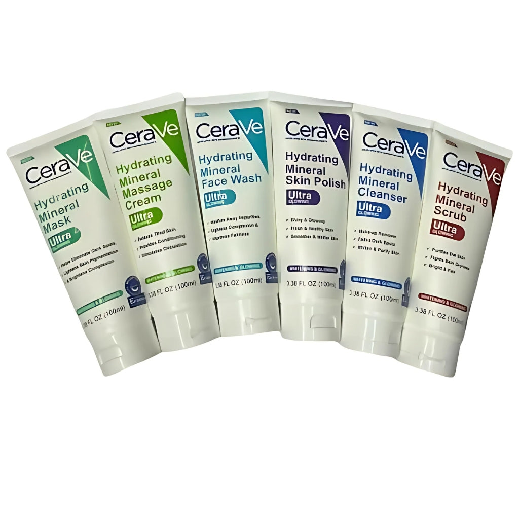 Pack Of 6 Cerave Hydrating Mineral Facial Kit, Best Quality, for Glowing Skin