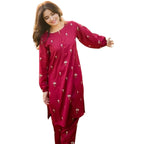 Suit, Trendy Petal Embroidery 2 Piece, Stylish & Elegant, for Women