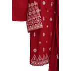 Rangoon 3-Piece Ensemble, Embroidered Khaddar with Lace, for Women