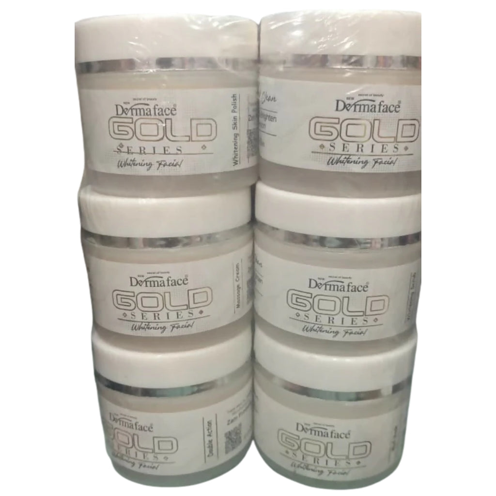 Derma Face Gold Series Whitening Facial Kit, 6 Steps for Glowing Skin, for unisex use