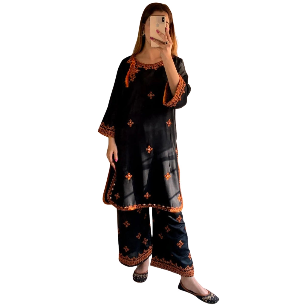 Traditional Balochi 2-Piece, Mirror Embroidery, Stylish & Comfortable, for Women