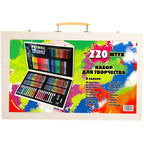 Wooden Painting Arts & Craft Drawing Color Kit 220pcs, for Kid's
