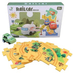 Puzzle Racer Car Track, Dinosaur Theme & DIY Educational Toy