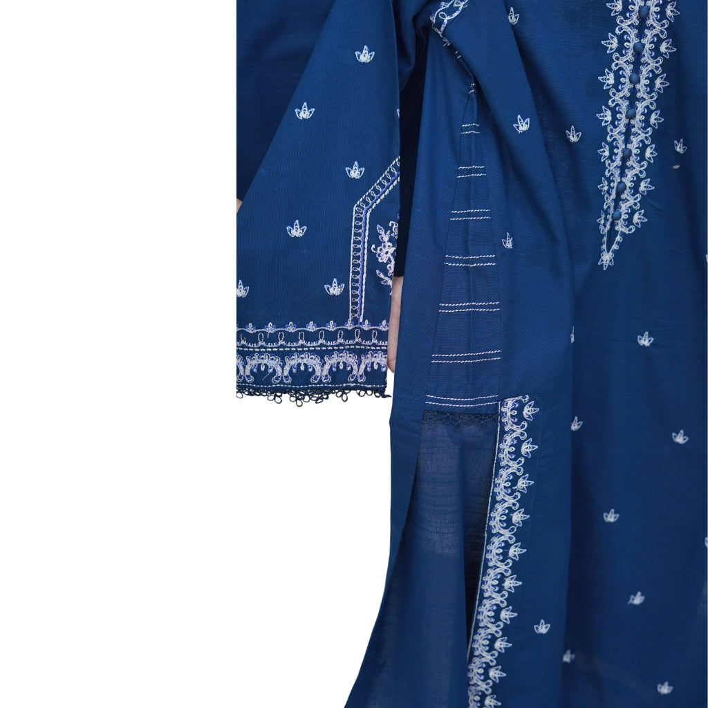 Rangoon 3-Piece Khaddar Suit, Embroidered Shirt & Wool Shawl, for Women