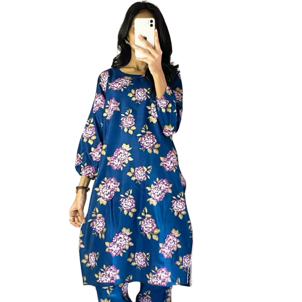 Arabic Lawn 2Pc Suit, Gulab Design, Printed & Stitched, for Women