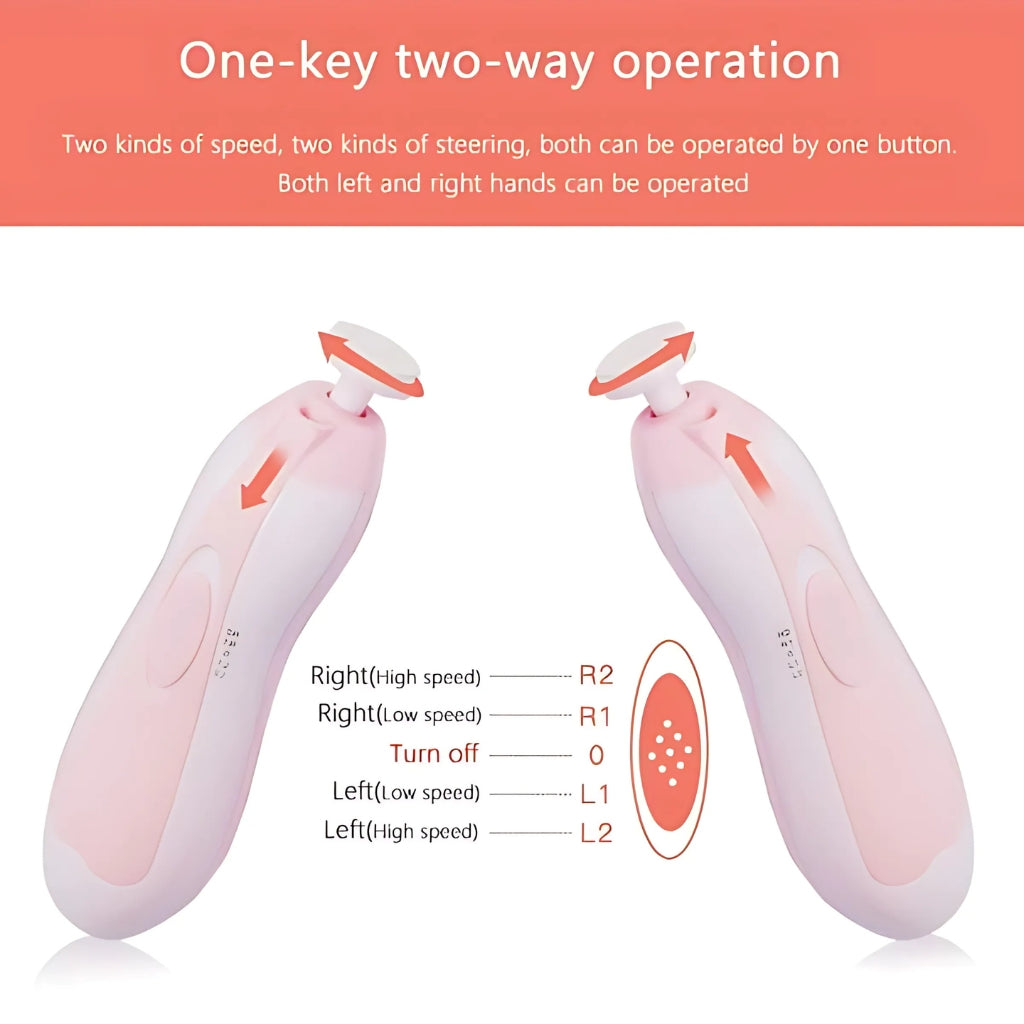 Electric Baby Nail Clipper, Safe & Quiet with 6 Grinding Heads, for Infants & Adults