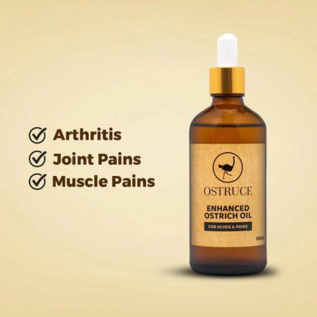Enhanced Ostrich Oil, Organic Pain Relief for Joint & Muscle Pain, Chemical-Free