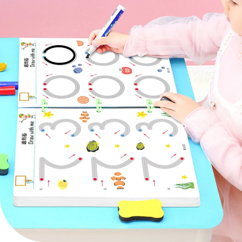 Educational Tracing Workbook, Stroke Practice Book, Ideal for School Starters