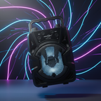 Cyber-Pulse Bluetooth Speaker with Aura LED Lighting