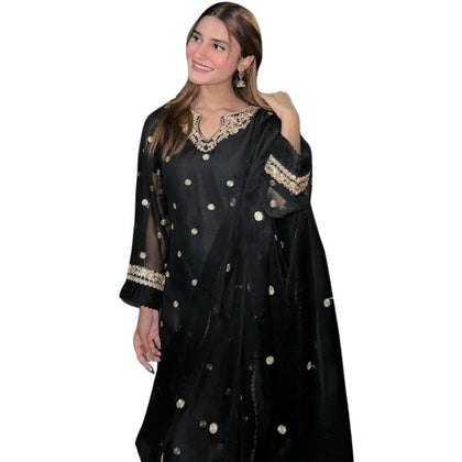 Embroidered Shafoon 3Pc Dress, Elegant Design & Wedding Wear, for Women