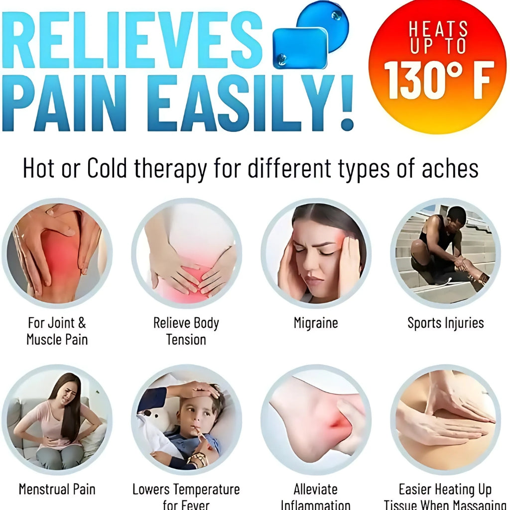 Reusable Hot Cold Gel Pack, Dual-Temperature Therapy, for Injuries, Pain Relief & Skincare