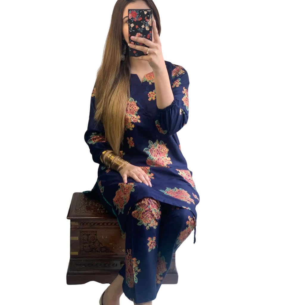 Arabic Lawn Suit, Gulab Print, Lace & Elastic Details, for Women