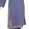 3-Piece Lawn Suit, Grey Embroidered with Zari Dupatta, for Women