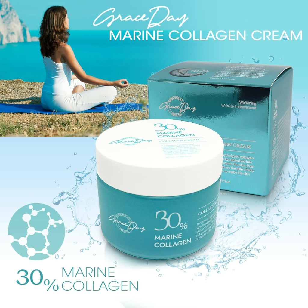 Marine Collagen Moisturizing Cream, with Hyaluronic Acid, for Anti-Aging & Firming