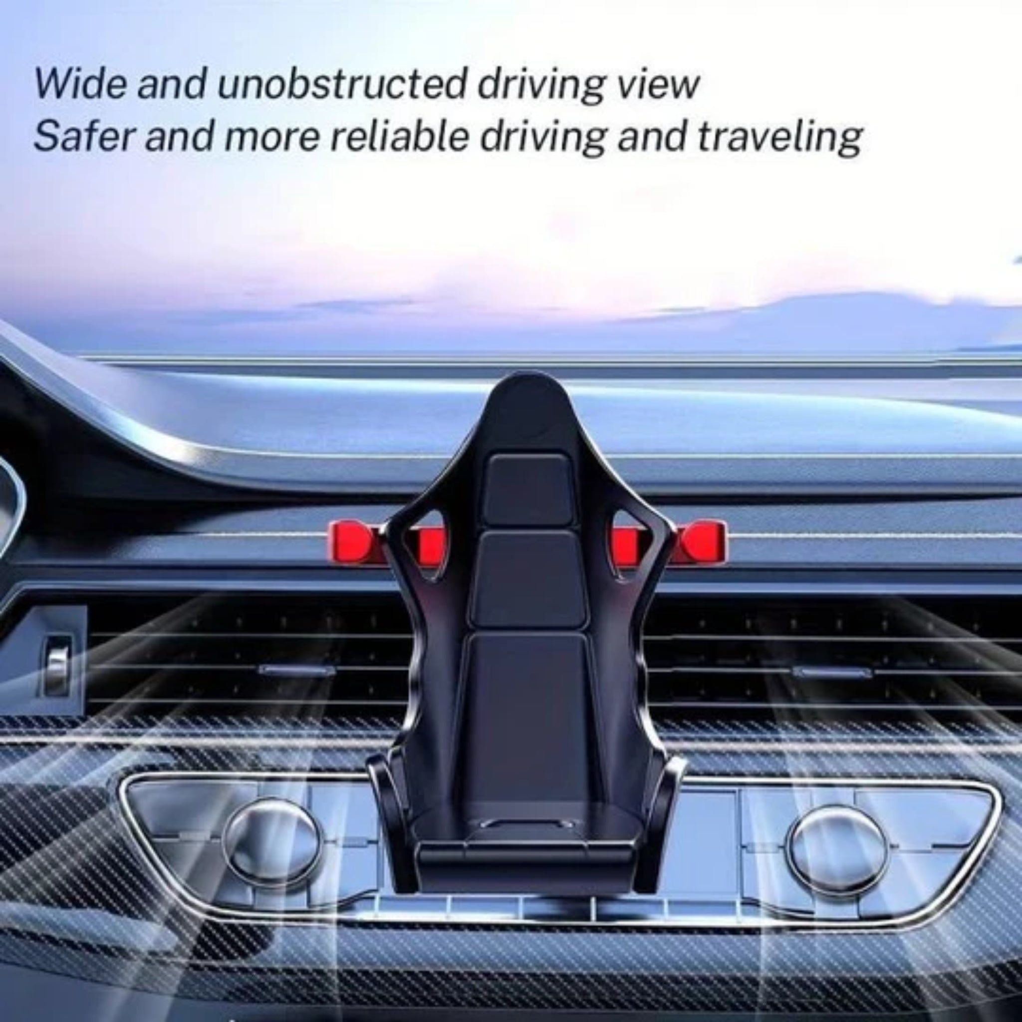 Racing Seat Phone Holder, 360° Rotation, Stable Support & Compact Design