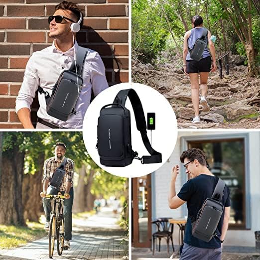 Fashion Men Sling Bag Pack with Lock Waterproof, for Men