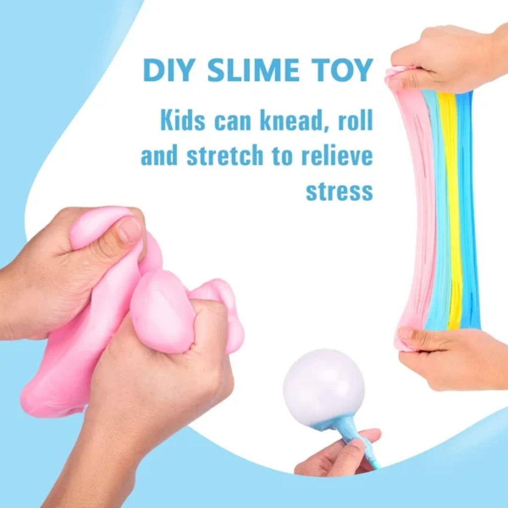 Colorful Slime 200ml, Pack of 3, DIY Sensory Toy, for Kids