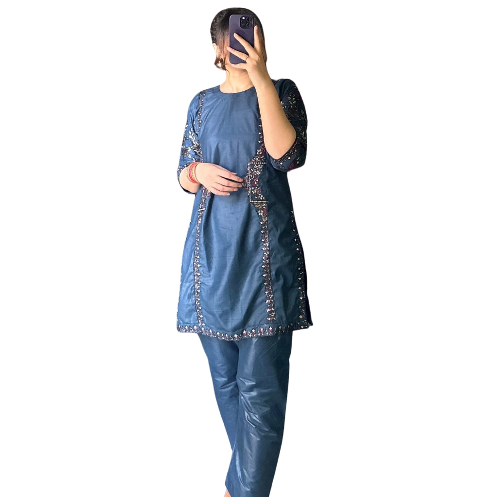 Embroidered Suit, Trendy Side Pocket Design & Premium Cotton Lawn