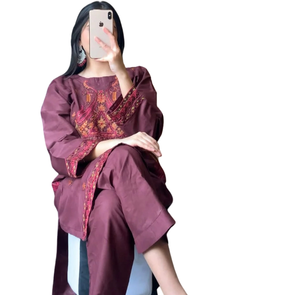 Embroidered Suit, 2-Piece Cotton Lawn, Stylish & Comfortable, for Women