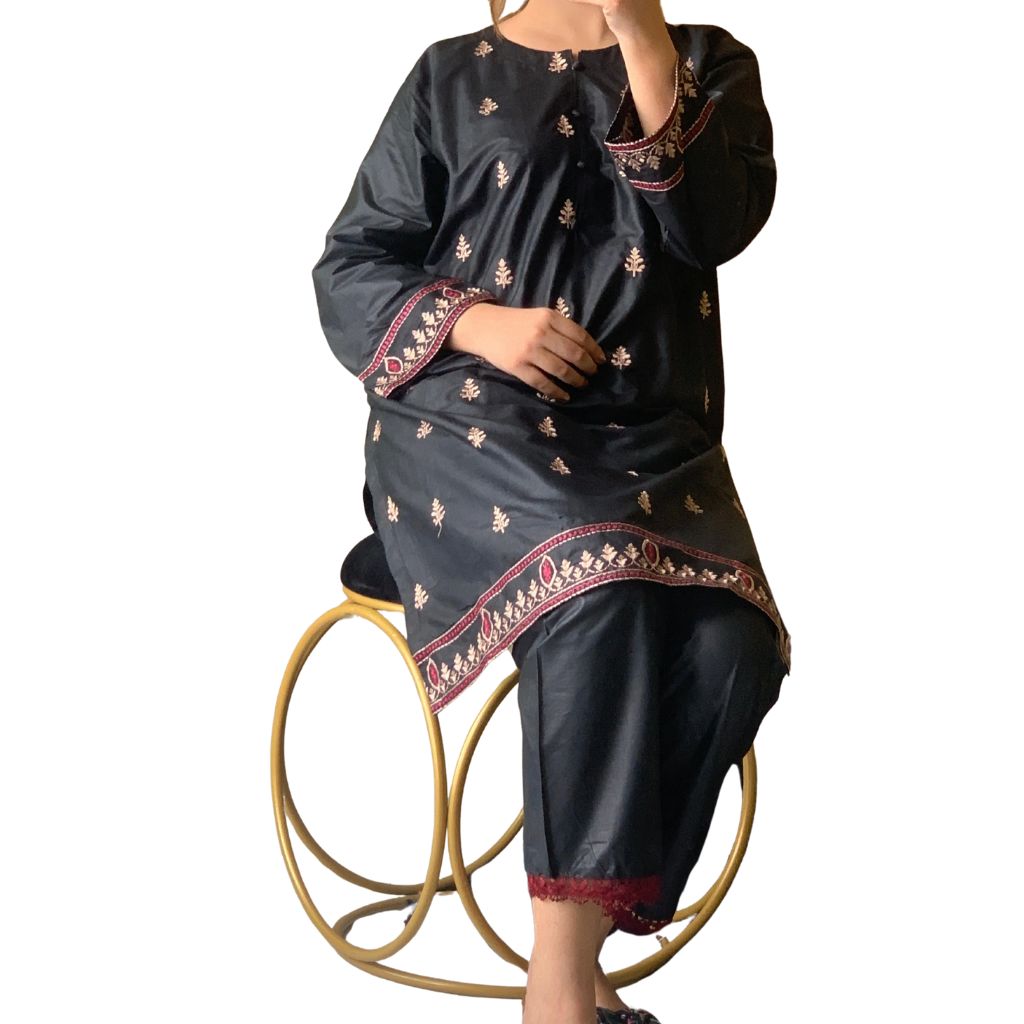 Suit, Elegant Embroidered, 2Pcs Cotton Lawn Stitched & Ready to Wear