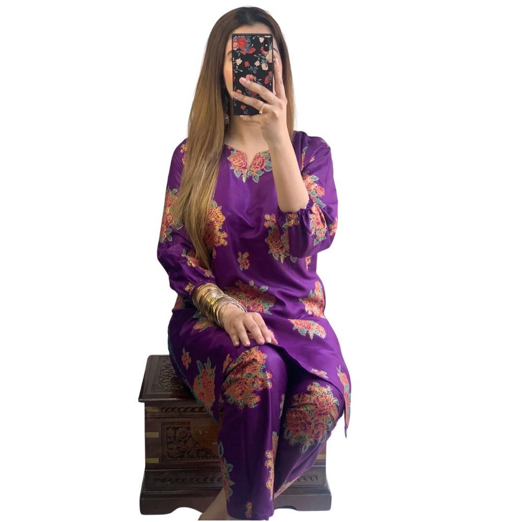 Arabic Lawn Suit, Gulab Print, Lace & Elastic Details, for Women