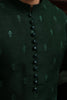 DARK GREEN EMBROIDED MEN'S KURTA