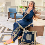 Arabic Lawn Suit, Pyramid Design & Free Handbag, for Women