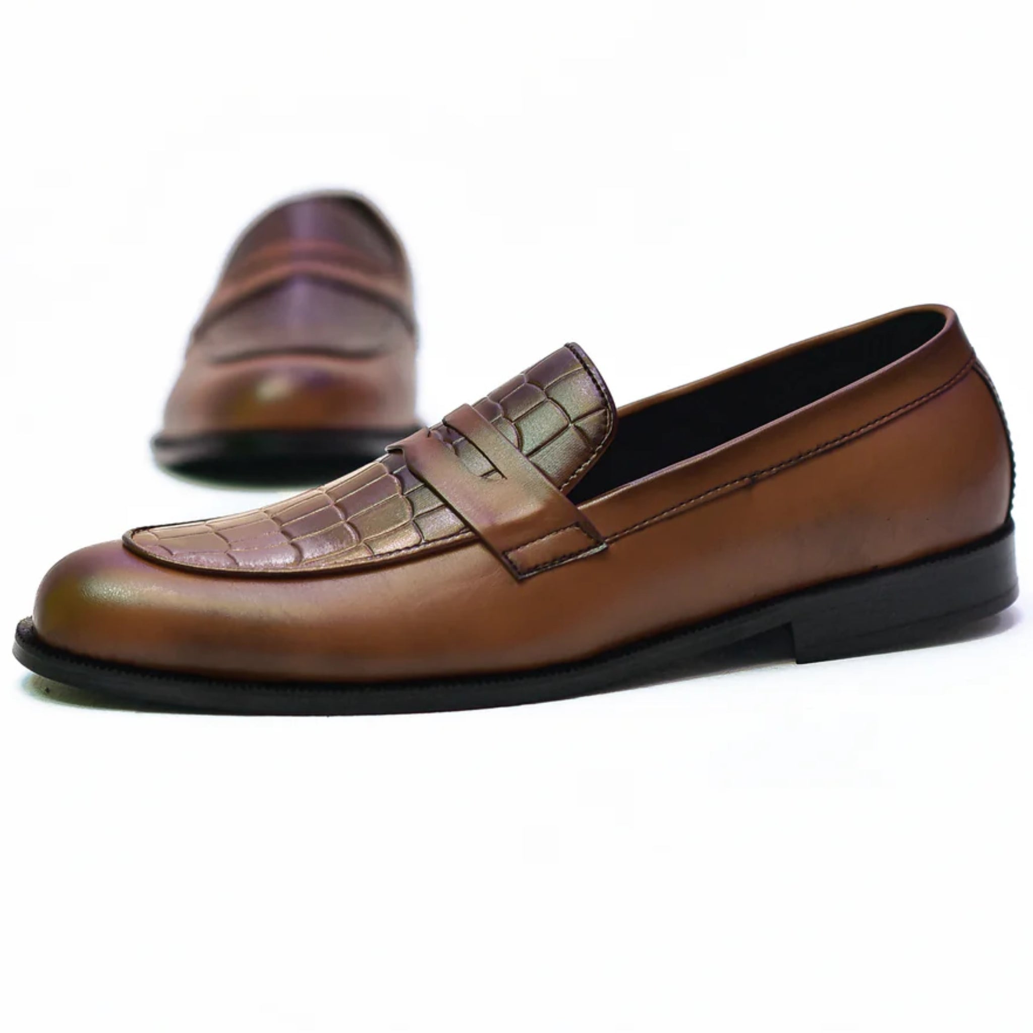 Loafer-Luxe Tire Sole Shoes, Premium Leather & Casual Wear, for Men