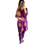 Arabic Lawn Suit, Gulab Print, Lace & Elastic Details, for Women