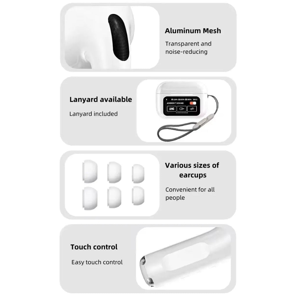A9 Pro AirPods, Black & White, ANC, LED Display & Smart Features