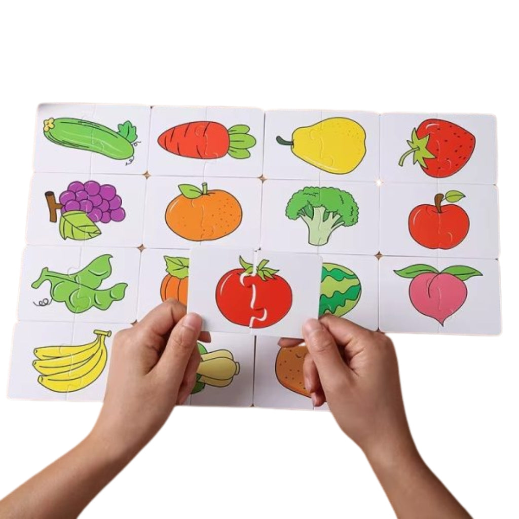 32-Piece Toddler Puzzle, Montessori Learning Cards, Fun & Educational