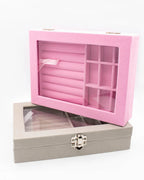Jewelry Storage Organizer Box with Lock – Velvet Interior Case