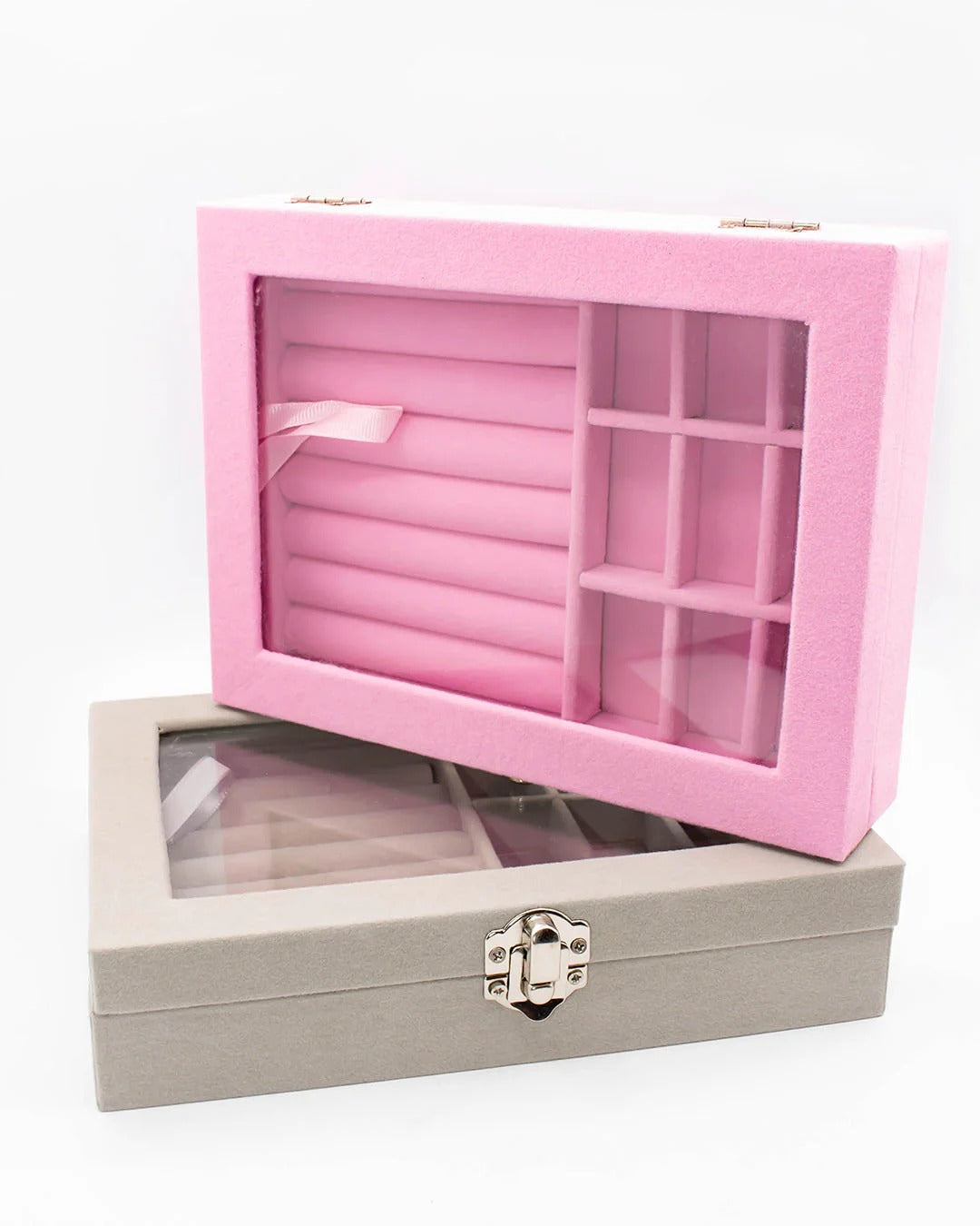 Jewelry Storage Organizer Box with Lock – Velvet Interior Case