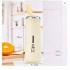 BPA Free Glass Water Bottle | 400ml Portable Tumbler | With Protective Plastic Shell | For School, Gym, Home & Office (Random colour)