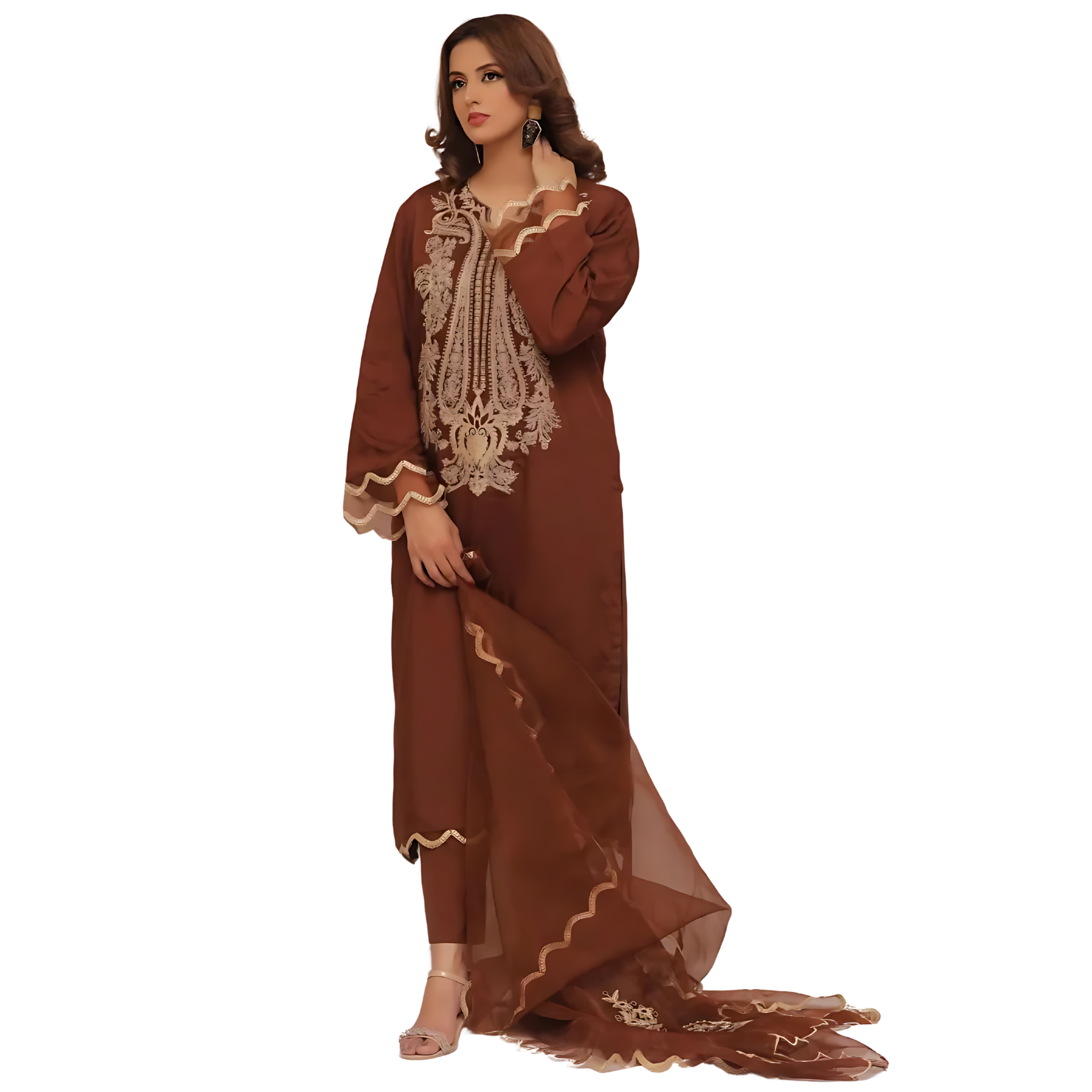 Cocoa Paisley Kurta Set