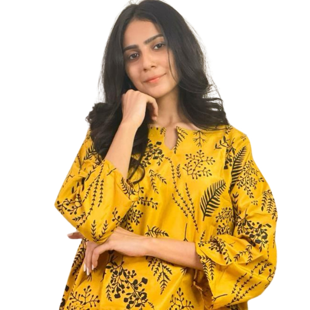 Suit, Stitched Arabic Lawn, Petal Block Print, 2 Piece Set, for Women