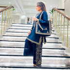 Arabic Lawn Suit, Pyramid Design & Free Handbag, for Women