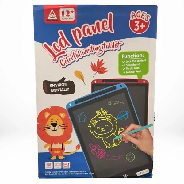 12-Inch Multi-Color LCD Writing Tablet | Top Quality | Reusable Drawing & Note-Taking Tool for Kids | Random Colors