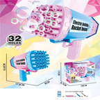 Machine Racket Launcher, 132 Holes Automatic & Rechargeable Bubble Blower