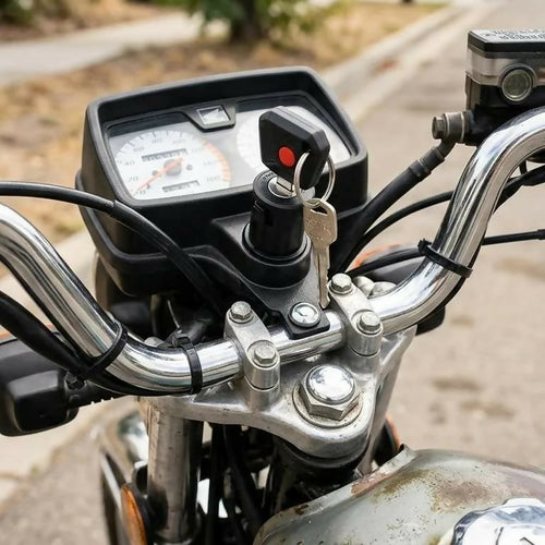 125 Tank Lock with Key and Side Lock Set Motorcycle Fuel Tank Lock Set Complete Security Lock Kit for 125cc Bike
