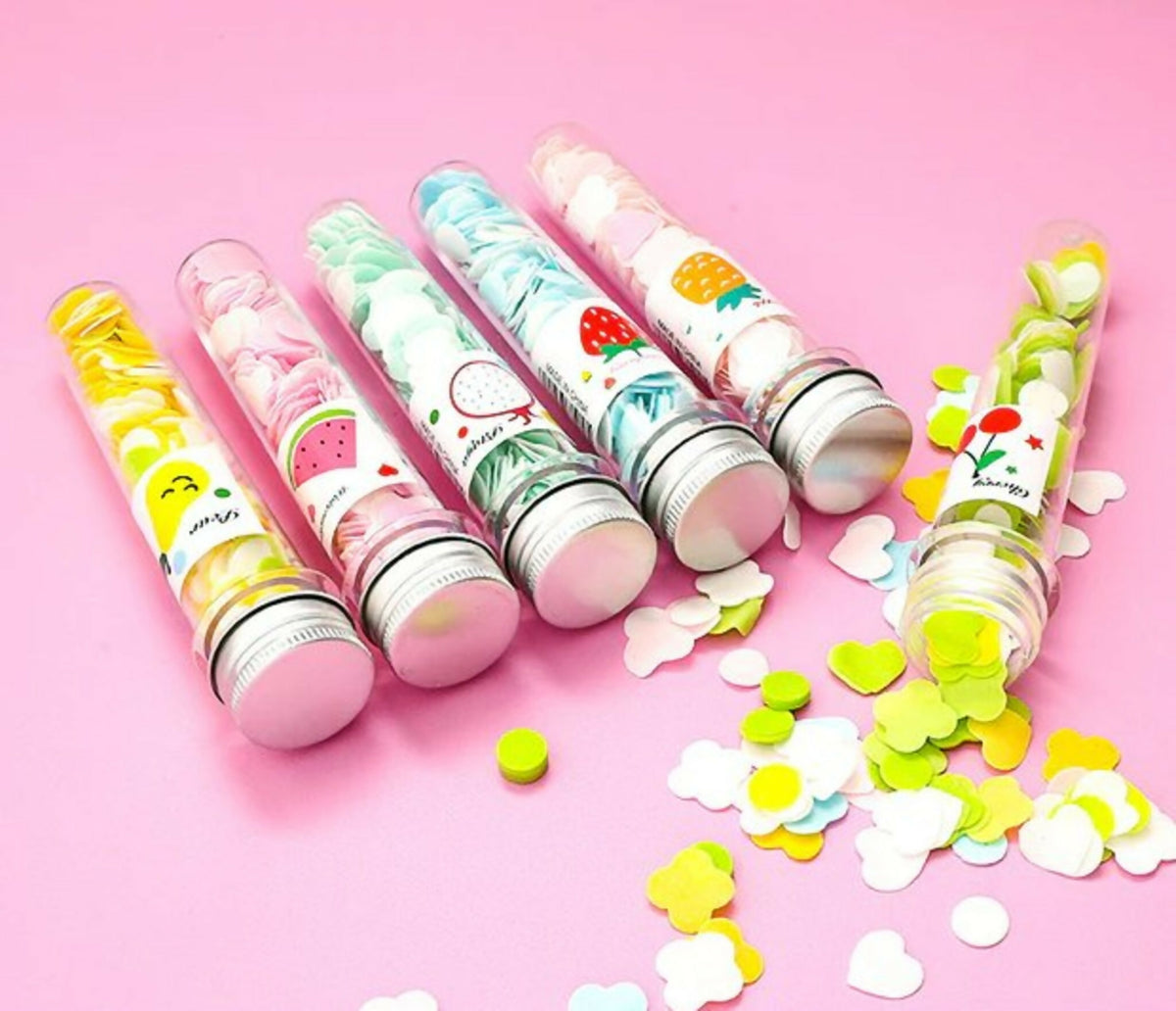 120pcs Disposable Paper Flower Soap Tube – Portable Handwash Sheets for Kids & Adults