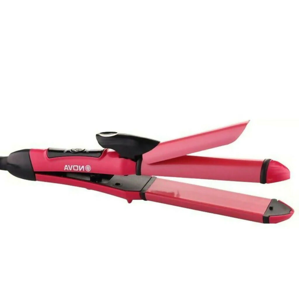 2-in-1 Hair Styler, Straightener & Curler, Quick Heat, for All Hair Types