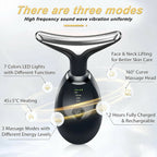 Vegena Face Massager Against Wrinkles, Face Beauty Device, Electric Face Massager Anti-Wrinkle with 3 Modes 45°C Anti-Wrinkle Face Device Skin Tightening Ems Face Care Device Anti-Wrinkle