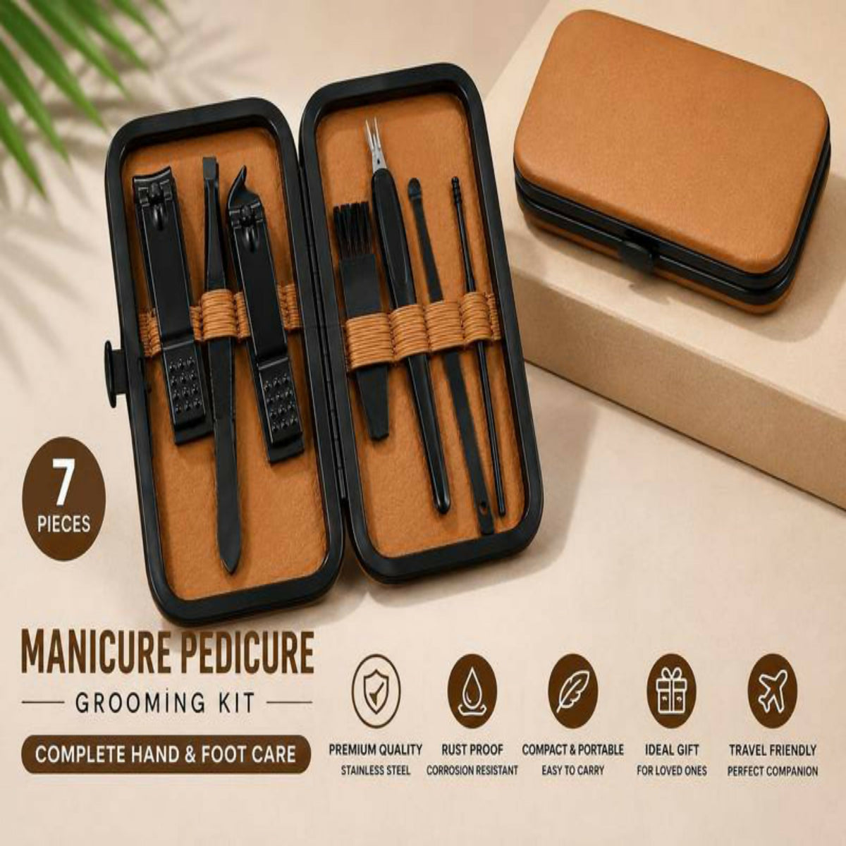 7-Piece Manicure & Pedicure Nail Care Kit – Professional Nail Grooming Set