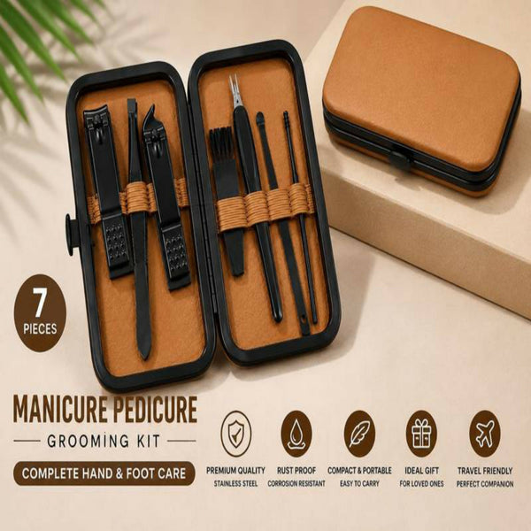 7-Piece Manicure & Pedicure Nail Care Kit – Professional Nail Grooming Set