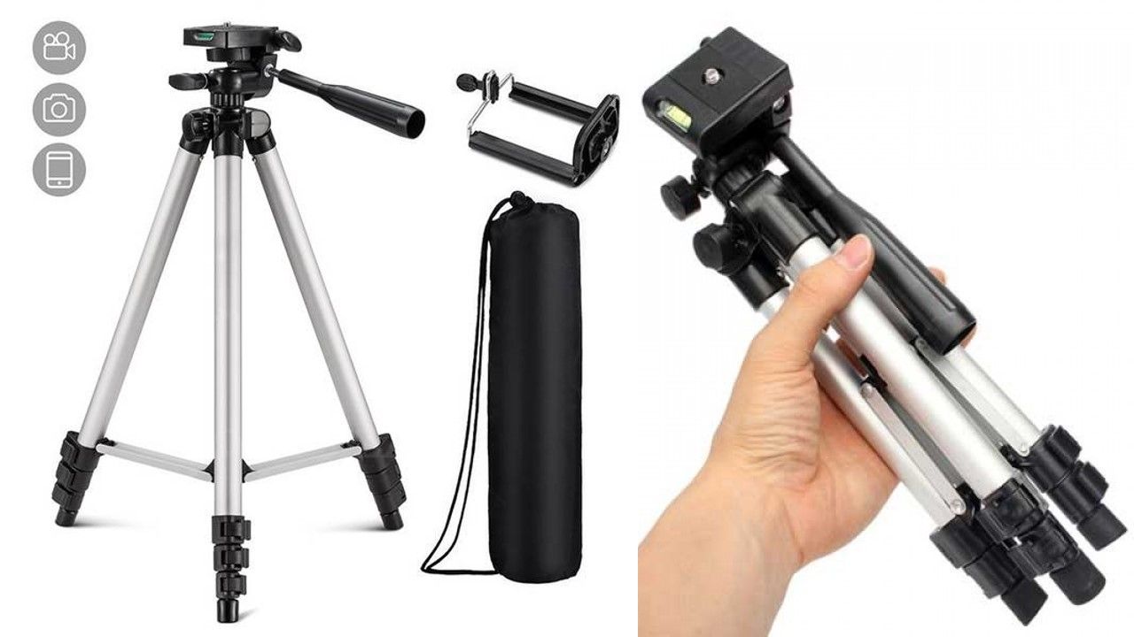 Tripod Stand, 3.5 Feet with Mobile Holder and Bag