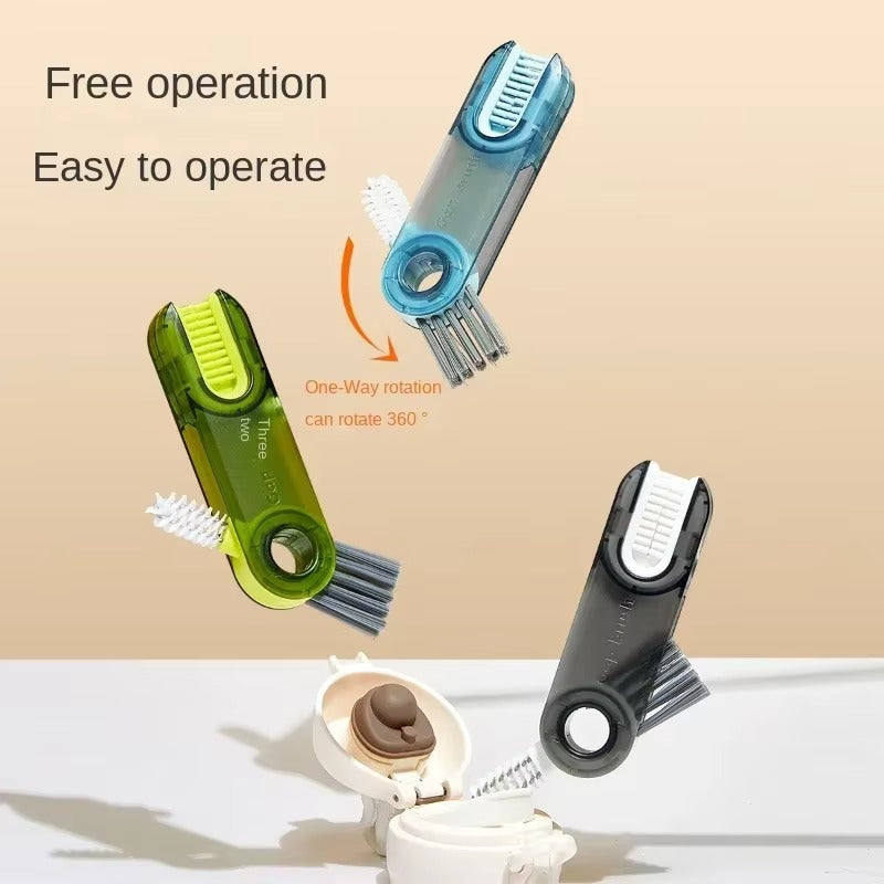 3 In 1 Silicone Cup Brush Set With Straw And Lid Cleaner